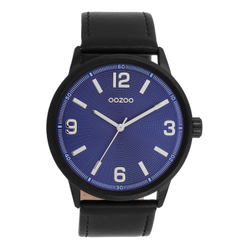 Silver coloured OOZOO watch with  leather strap - C11502