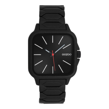 Black OOZOO watch with stainless steel bracelet - C11609