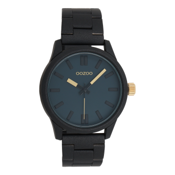 Black OOZOO watch with stainless steel bracelet - C11618