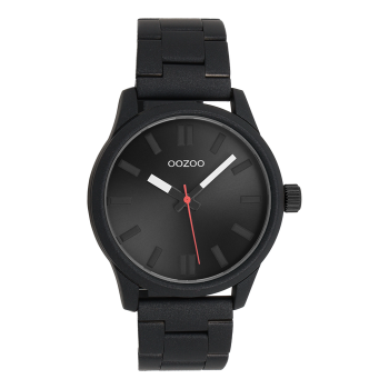 Black OOZOO watch with stainless steel bracelet - C11619