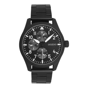 Black OOZOO watch with stainless steel bracelet - C11509