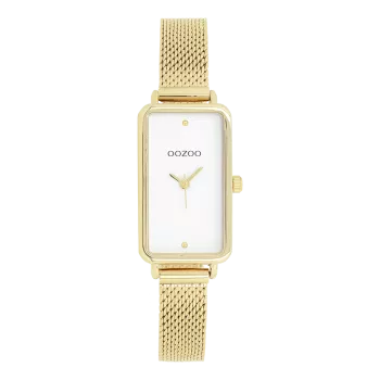 Gold coloured OOZOO watch with metal mesh bracelet - C11533