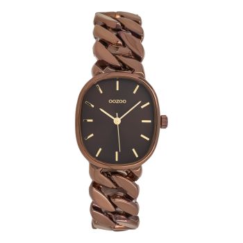 Brown coloured OOZOO watch with stainless steel bracelet 