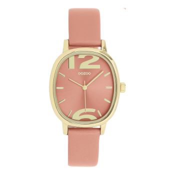 Gold coloured OOZOO with peach pink leather strap
