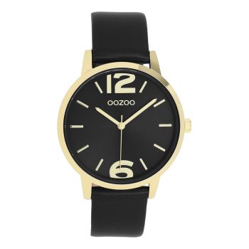 Gold coloured OOZOO with black leather strap