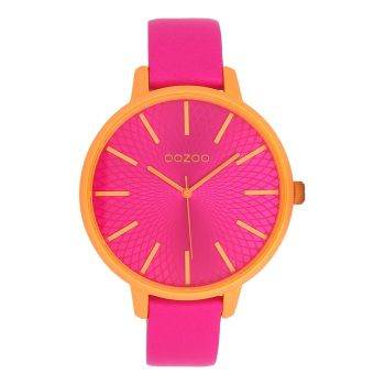 Orange coloured OOZOO with pink leather strap