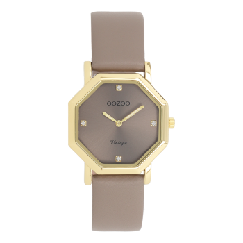 Gold coloured OOZOO with taupe leather strap