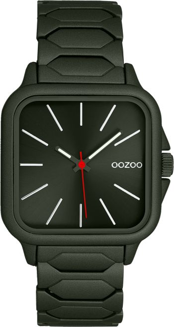 Dark green OOZOO watch with stainless steel bracelet - C11662
