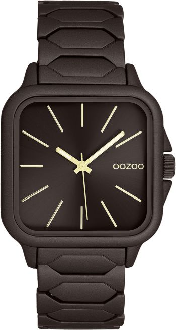 Dark brown OOZOO watch with stainless steel bracelet - C11664