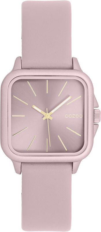Gold colouPink OOZOO watch with leather strap - C11667