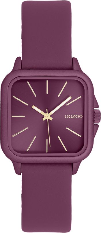 Burgundy OOZOO watch with leather strap - C11668
