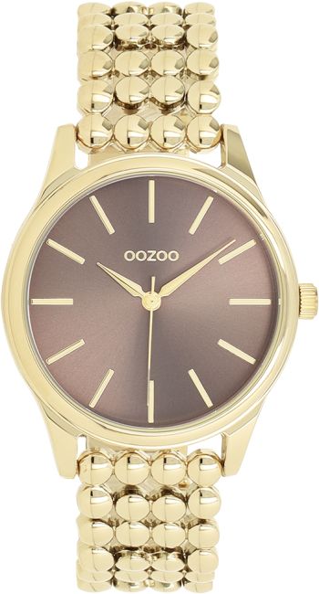 Gold coloured OOZOO watch with dot link bracelet - C11673