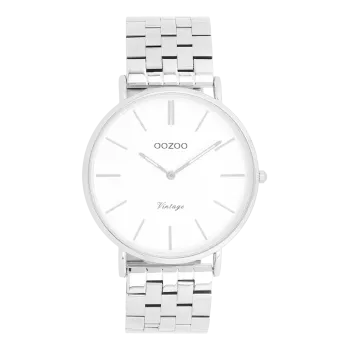Silver coloured OOZOO watch with stainless steel bracelet - C20400