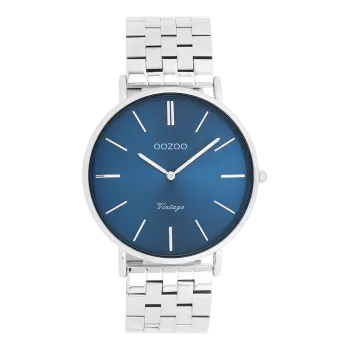 Silver coloured OOZOO watch with stainless steel bracelet - C20401