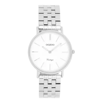 Silver coloured OOZOO watch with stainless steel bracelet - C20405