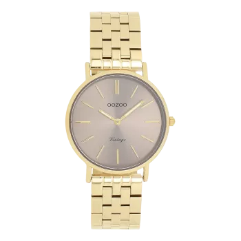 Gold coloured OOZOO watch with stainless steel bracelet - C20408