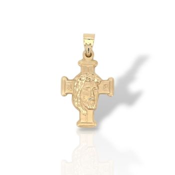 Σταυρός από Χρυσό 14 Καρατίων με την Κεφαλή του Χριστού (Μ2955)