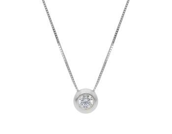 Λευκόρυσο κολιέ κ9 με λευκό ζιργκόν (code S173898)