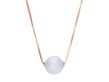 Girocollo in oro rosa k14 Perla  Ø 8mm (code S201101)