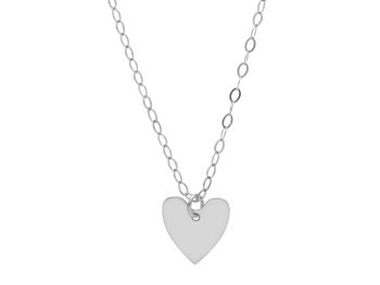 White gold heart shaped necklace k9 (code S225733)