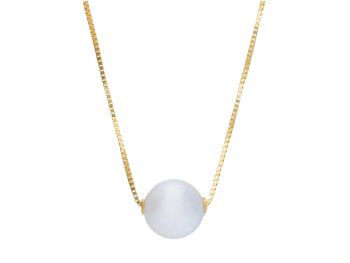 Χρυσό κολιέ κ14  με μαργαριτάρι  Ø 8mm (code S249730)