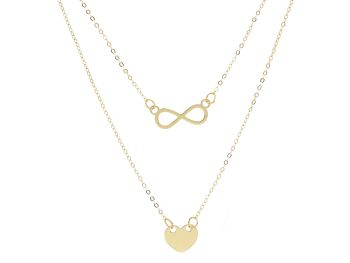 Girocollo in oro giallo k14 con Cuore & Infinito ( code S252089)