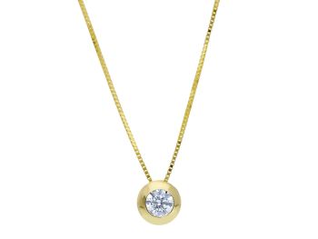 Punto di luce in oro giallo k14 con zirconia cubica (code S254223)