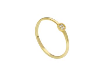 Anello  in oro giallo k14 con zirconi cubici (code S256376)