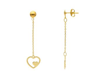Σκουλαρίκια καρδούλες απο χρυσό κ14 (code S261370)