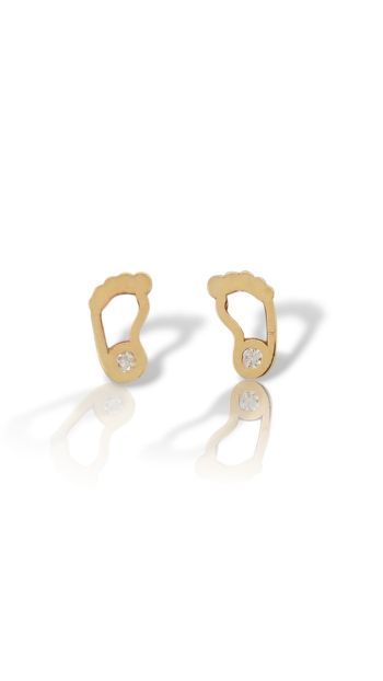 Σκουλαρίκια πατουσάκια απο χρυσό κ9 (code AG2839)