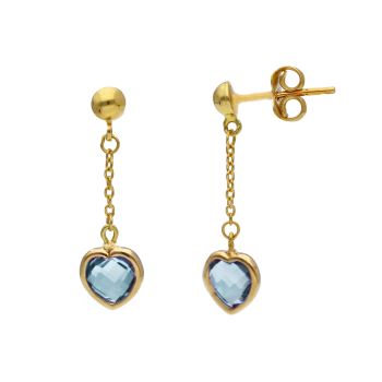 Σκουλαρίκια καρδούλες απο χρυσό κ14  (code S203046)