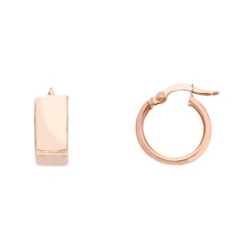 Ροζ χρυσά σκουλαρίκια κρίκοι κ14 (code S230475)