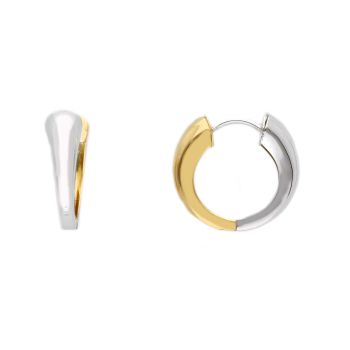 Orecchini cerchio in oro Giallo & Bianco k14