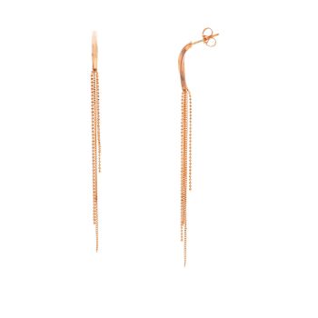 Σκουλαρίκια κρεμαστά απο ροζ χρυσό κ14  (code S237054)