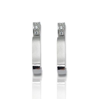 Κρεμαστά σκουλαρίκια απο λευκόχρυσο κ14  (code M2484)