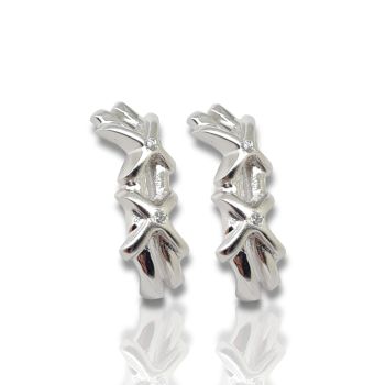 Κρεμαστά σκουλαρίκια απο λευκόχρυσο κ14  (code M2486)