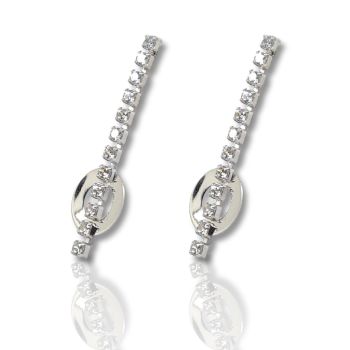 Κρεμαστά σκουλαρίκια απο λευκόχρυσο κ14  (code M2488)