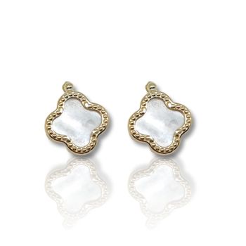 Σκουλαρίκια χρυσά κ14 με φίλντισι (code N2490)