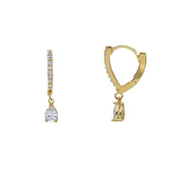 Orecchini in oro Giallo k14 con zirconi (code S265328)