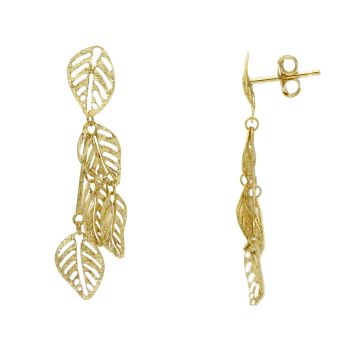 Χρυσά σκουλαρίκια κ9 φύλλο (code S265523)