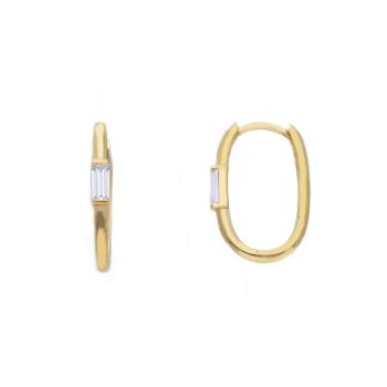 Σκουλαρίκια απο κίτρινο χρυσό Κ14 με λευκά ζιργκόν (code S265587)