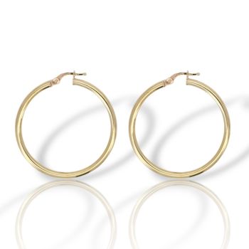 Yellow gold hoop earrings 14k (code M2727)