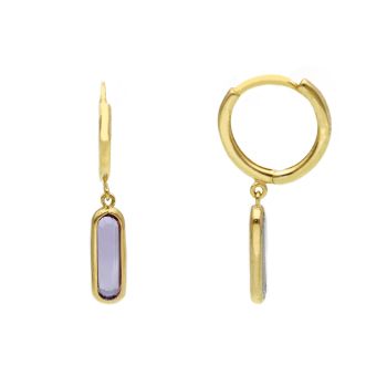 Σκουλαρίκια απο κίτρινο χρυσό Κ9 με Αμέθυστο (code S274236)