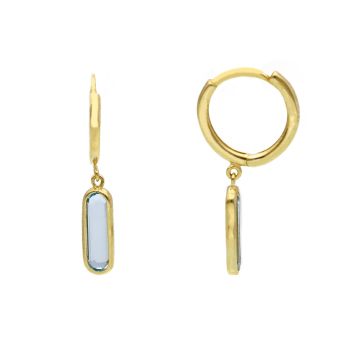 Σκουλαρίκια απο κίτρινο χρυσό Κ9 με blue topaz (code S274237)