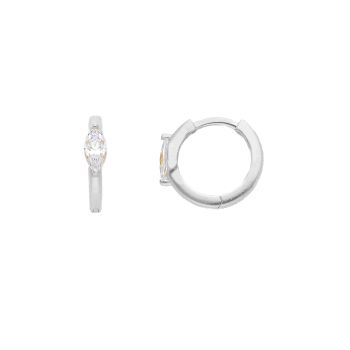 White gold earrings 9k with white zircon (code S274931)