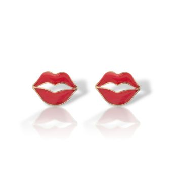 Orecchini lobo labbra in oro giallo k9 (code AG2810)