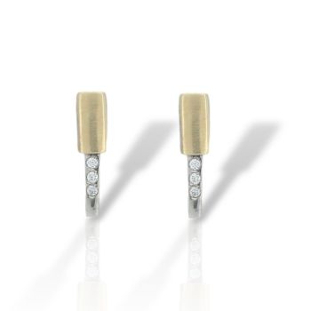 Κρεμαστά σκουλαρίκια απο χρυσό & λευκόχρυσο κ14  (code H2804)