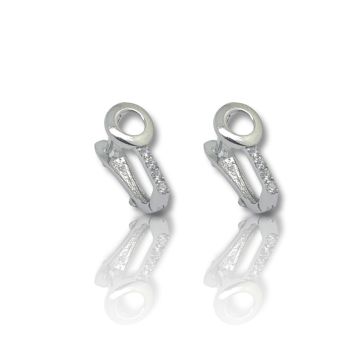 Κρεμαστά σκουλαρίκια απο λευκόχρυσο κ14  (code M2500)