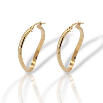 Yellow gold hoop earrings 14k (code M2726)