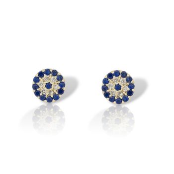 Yellow gold earrings 14k with zircon (code N2802)